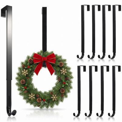 Extensible flower ring hook - Iron - Black - 8 pieces - Adjustable size 38 - 65 cm