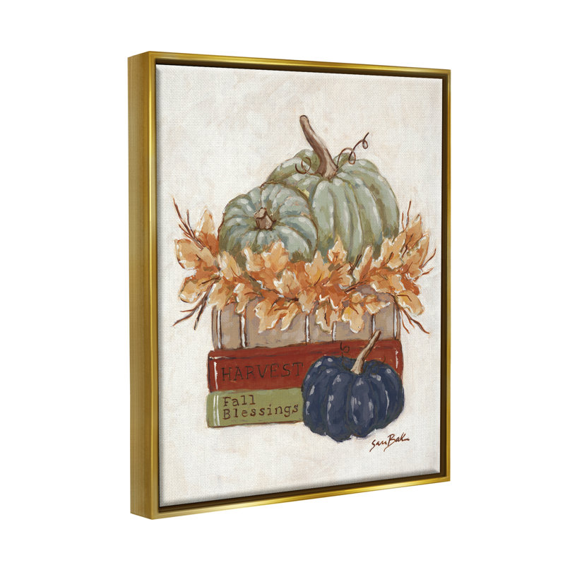 «Stupell Industries Fall Blessings Pumpkins», art mural sur toile par Sara Baker, H 21 po x l 17 po x P 1,7 po