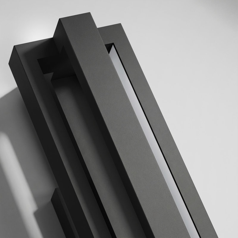 15” H Black Aluminum Outdoor LED Wall Light(Set Of 2）