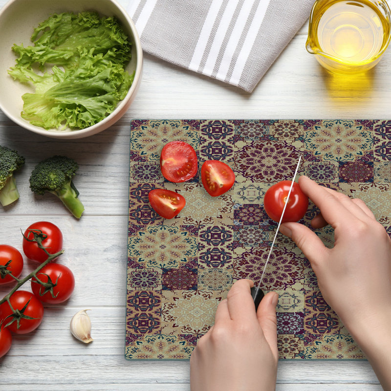 Large Moroccan Style Tempered Glass Cutting Board
