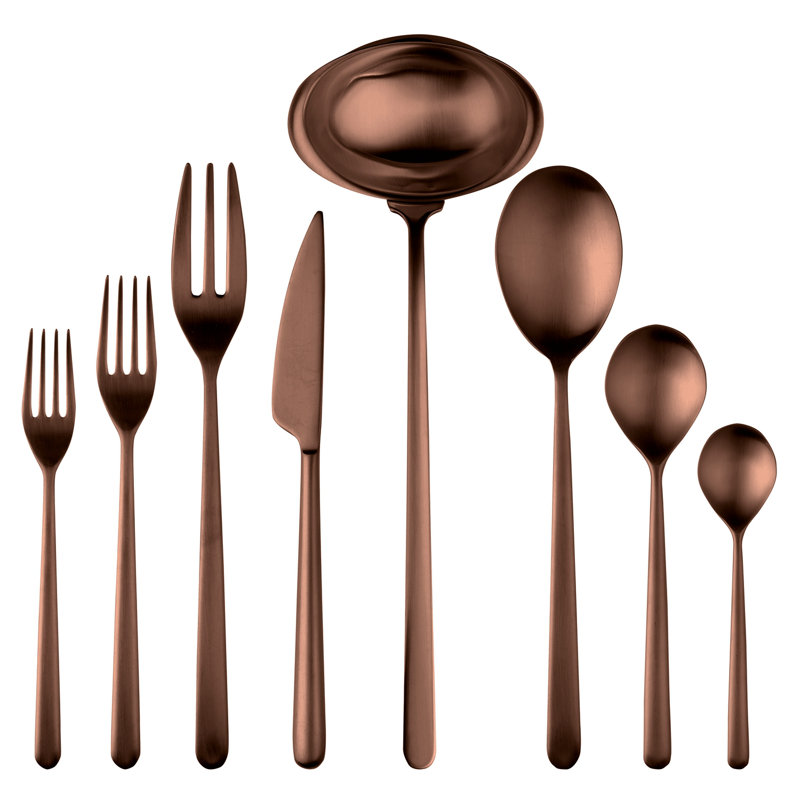 Ensemble de couverts Linea - 43 pièces - Bronze glacé, Bronze givré