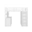 Lit mezzanine simple avec tiroirs, bureau et garde-robe-348677464