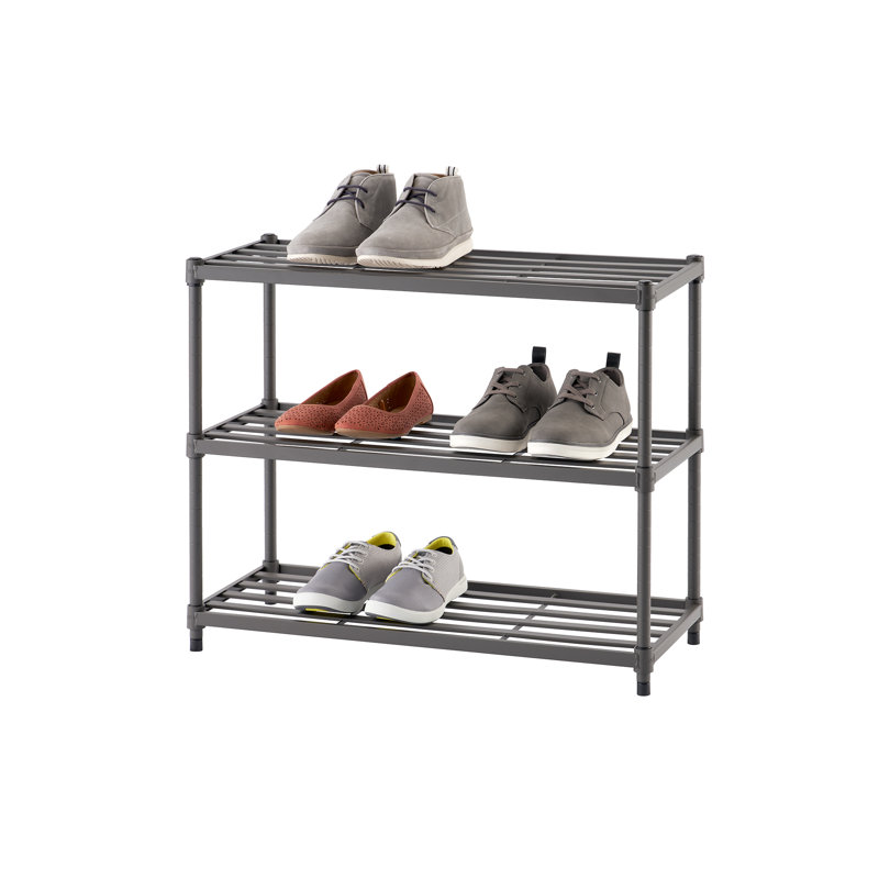 TRINITY Dark Gray 6-Tier Slat Shoe Rack
