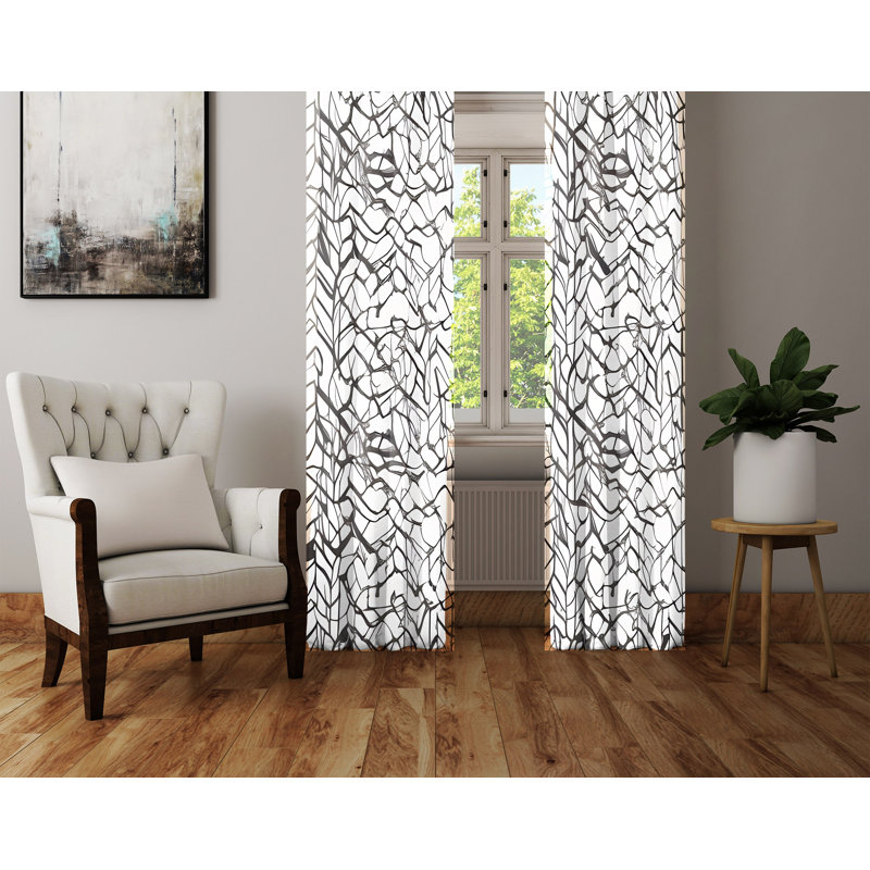 Bredan Semi Sheer Curtain Pair, 40" W x 61" L