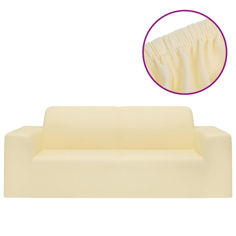 Box Cushion Loveseat Slipcover, Cream