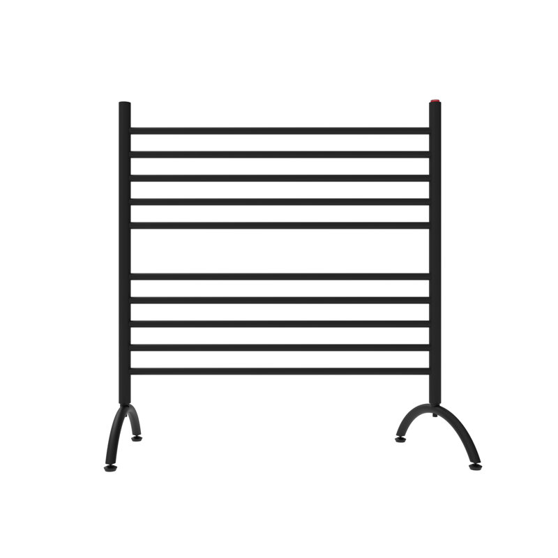 Solo Straight Towel Rail Towel Warmer, 38" H x 32.5" W x 15" D, Black