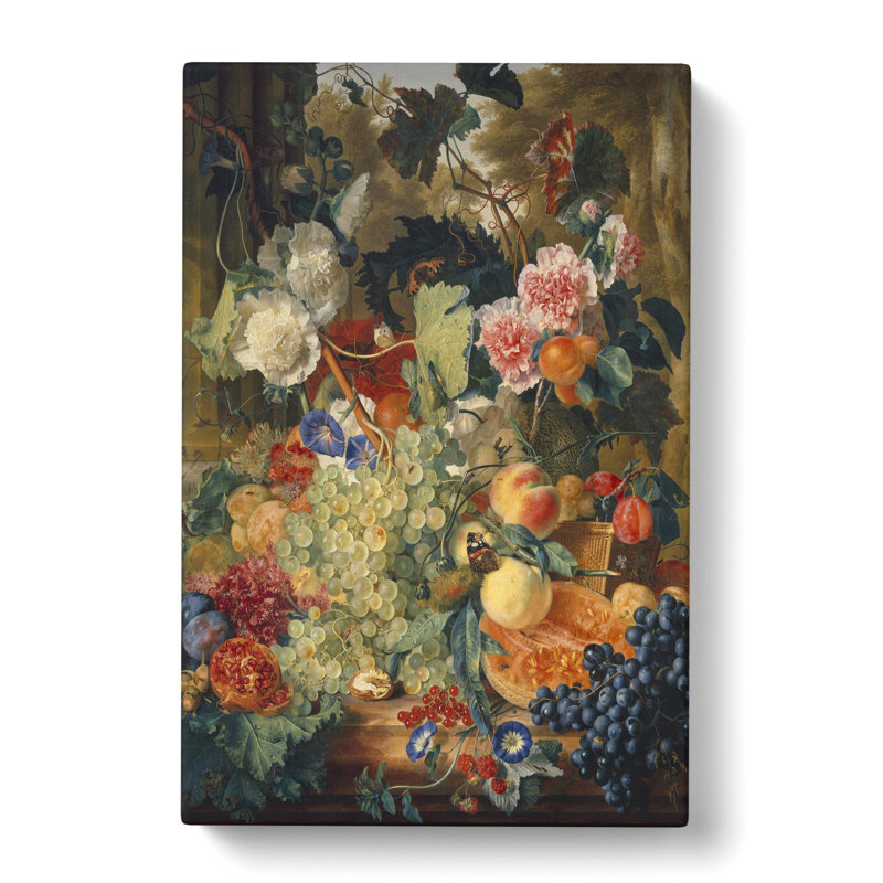 Still Life With Flowers And Fruit Vol.1 by Jan Van Huysum - Wrapped Canvas Painting, 60cm H x 40cm W x 3cm D
