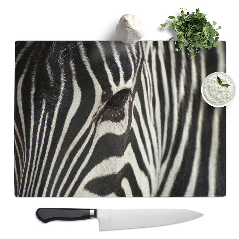 Zebra No.4  Glass Chopping Board