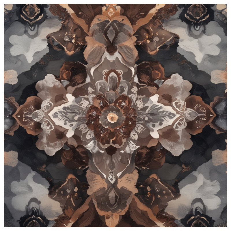 Édredon détaillé à motif floral Mandala, Très grand lit