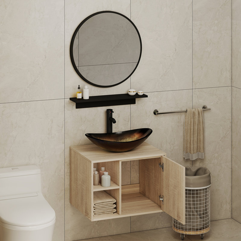 Alvin Bathroom Vanity With Glass Sink