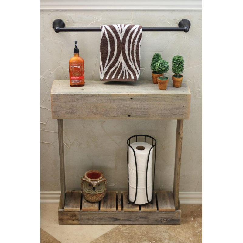 Console en bois massif Menasha, Naturel