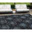 Tapis intérieur / extérieur 8 pi x 10 pi bleu anthracite et gris lavable