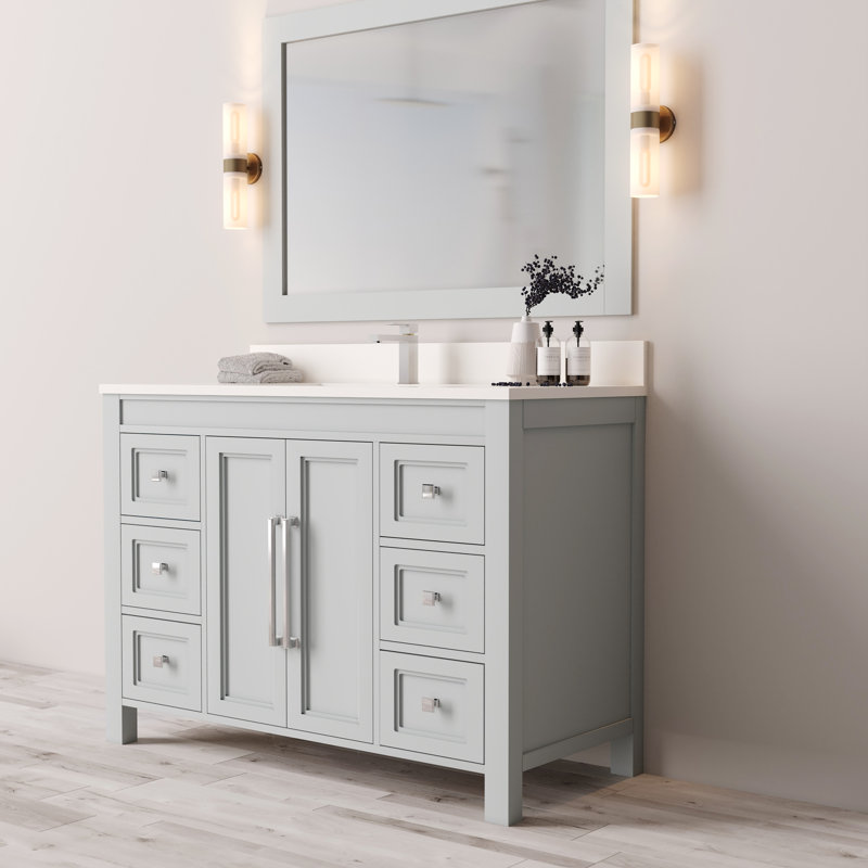 Meuble-lavabo simple Belluno 48 po Forestmade, gris