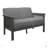 Classic Living Room 1Pc Loveseat Gray Cushion Seat And Back Solid Rubberwood Furniture Transitional Style