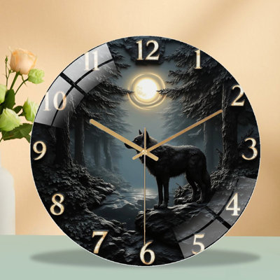 Horloge murale en verre 12 po Moonlit