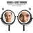 OVENTE 6" Lighted Makeup Mirror with 1X/7X Magnification, Cordless Tabletop Mount Vanity Round Mirror with 360° Swivel Design and Double Sided Cool Tone LED Ring Light, Matte Black MLT60B1X7X