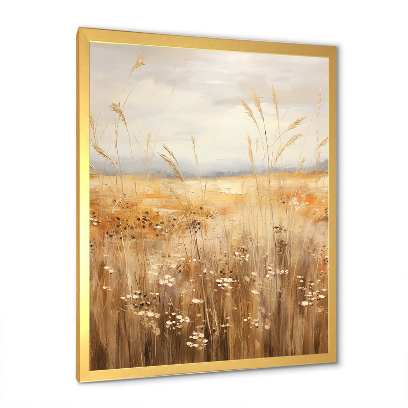 «Prairies Majestic Grasslands III», reproduction sur toile, Encadrement doré, H 20 po x l 12 po x P 1 po