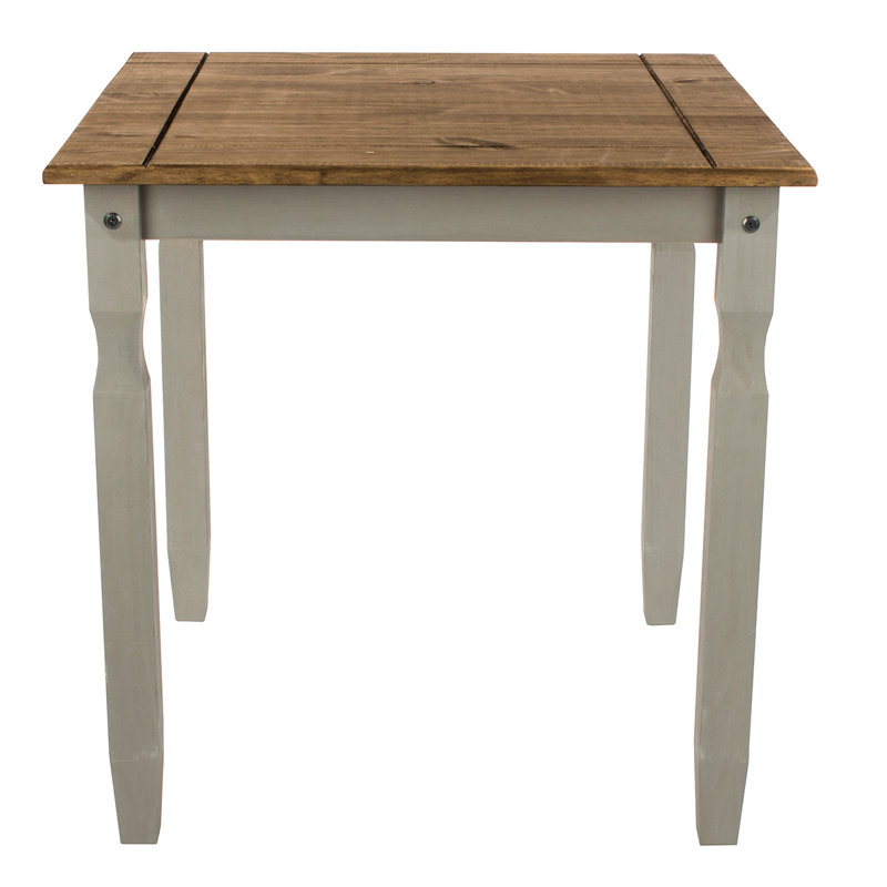 Cammack Pine Solid Wood Dining Table, Antique Brown, Gray