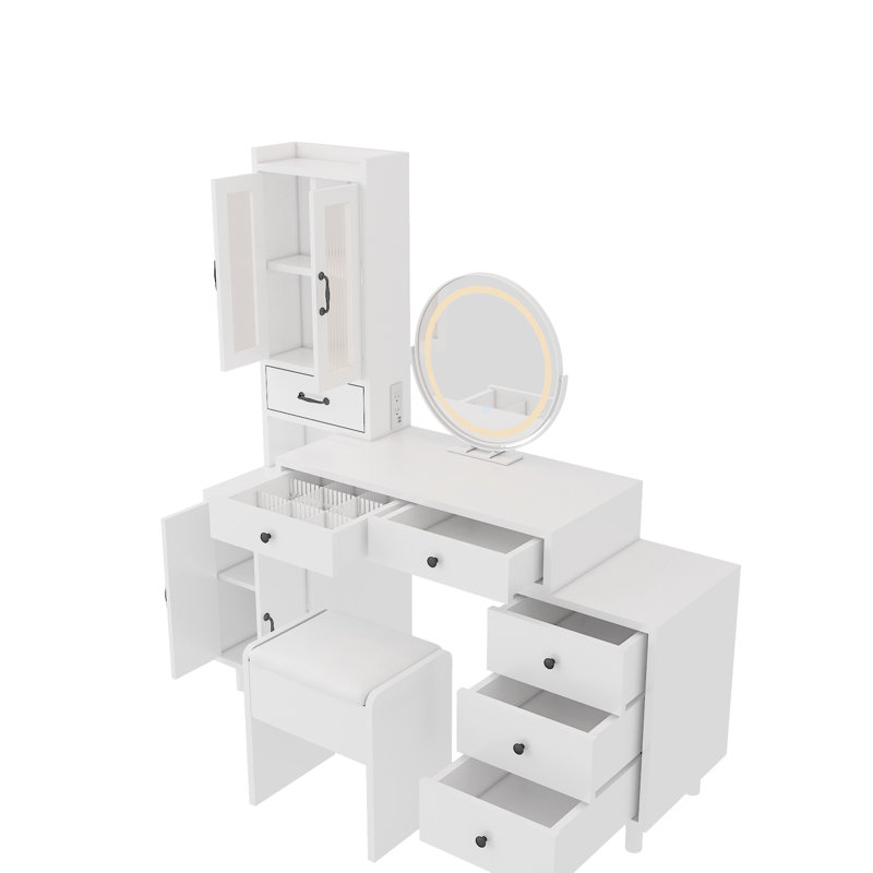 Coiffeuse Claar, Blanc