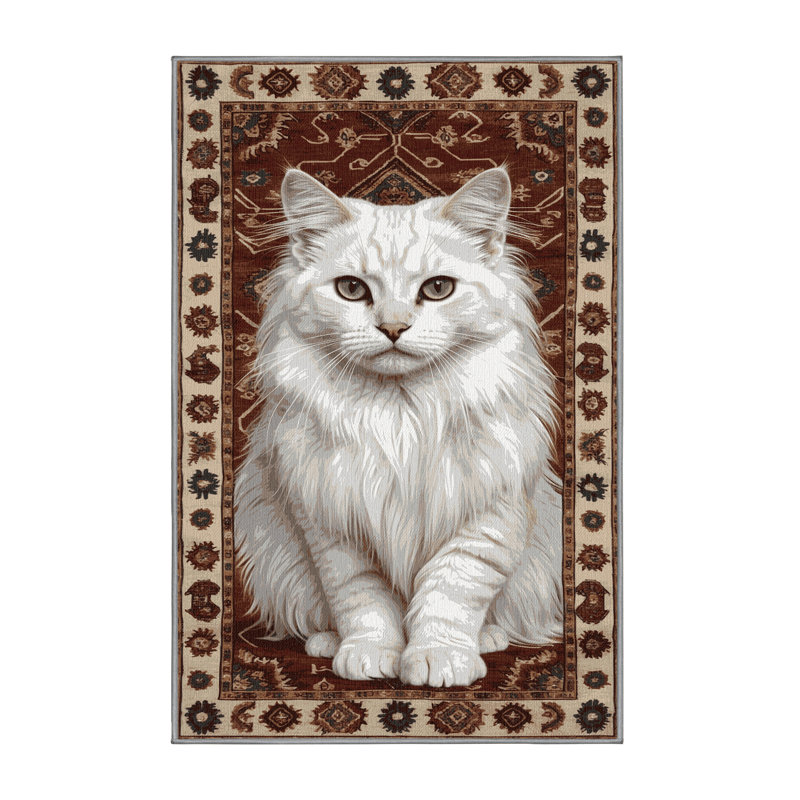  Tapis lavable Angora Turkish Cats, Tapis de couloir 2 pi x 5 pi