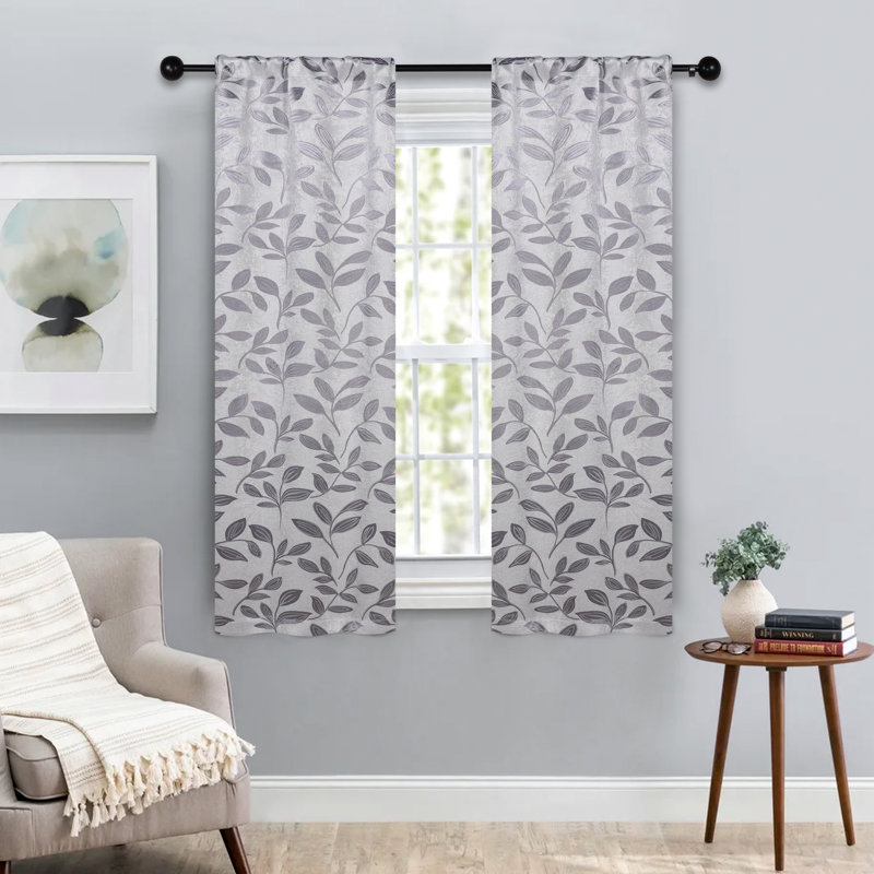  Rideaux obscurcissant et occultant 100% polyester, Gris, L 36 po x L 63 po