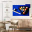 Boules de billard Senne sur table bleue-108155405
