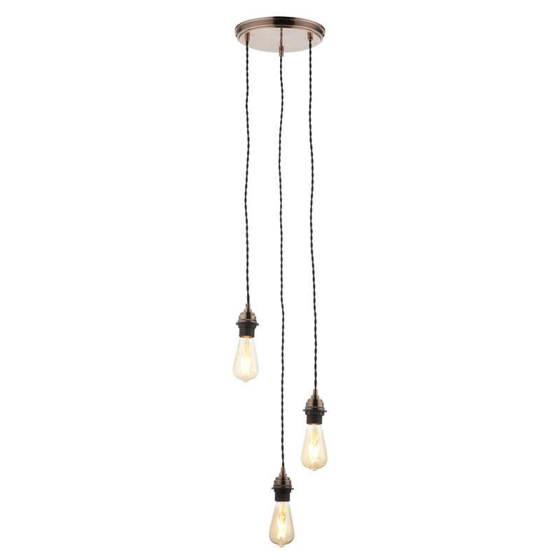 3 - Light Pendant, Antique Copper Plate