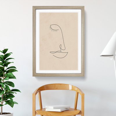 Line Form Female Face - Picture Frame Drawing