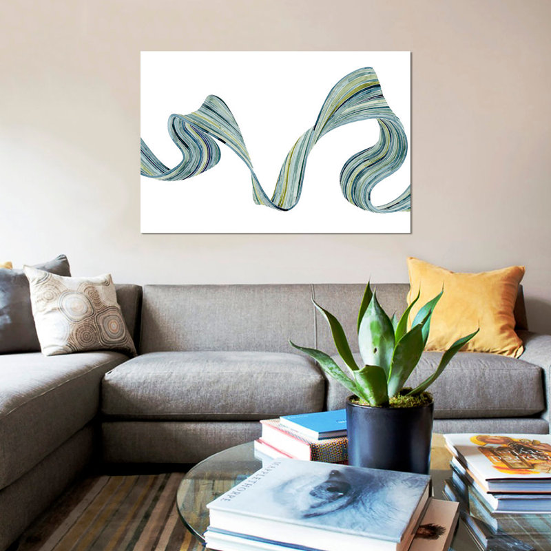 " Ribbon Stream II ", 40" H x 60" W x 1.5" D, Wrapped Canvas, No Mat