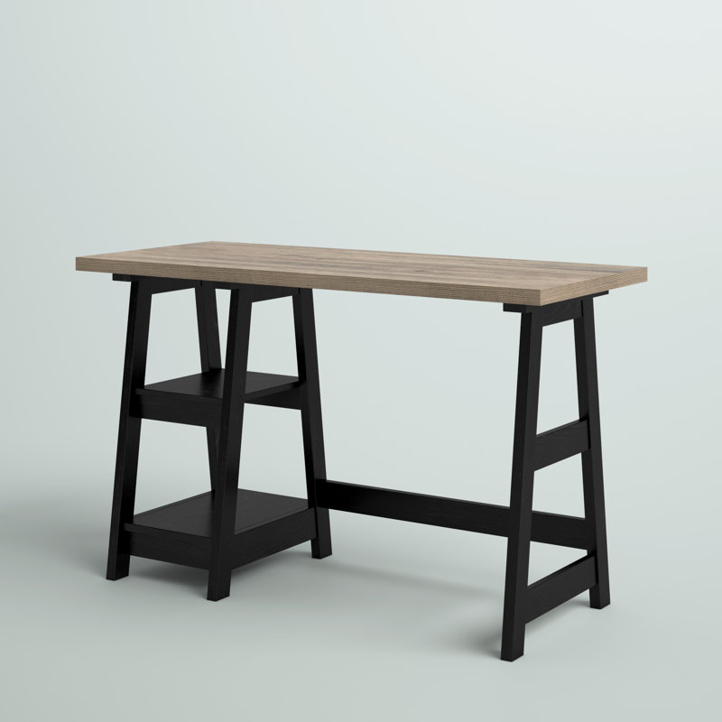 Desborough Writing Desk, Brown/Black, Black, Manufactured Wood