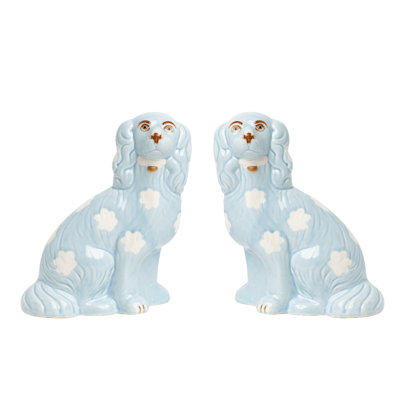 Porcelain Staffordshire Dogs (Set of 2)