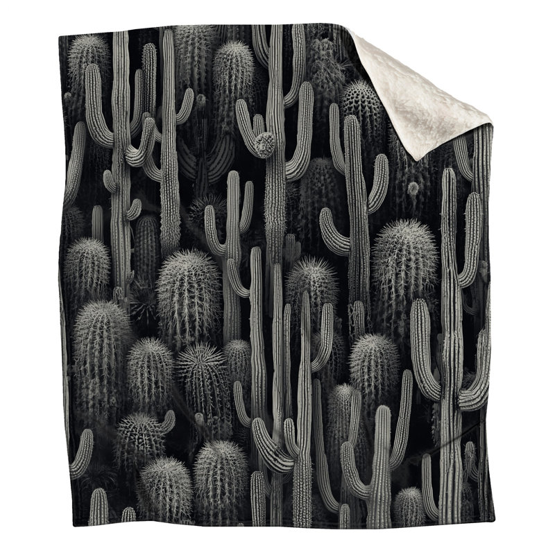 Couvertures à motif de cactus dense, L 50 po x H 60 po
