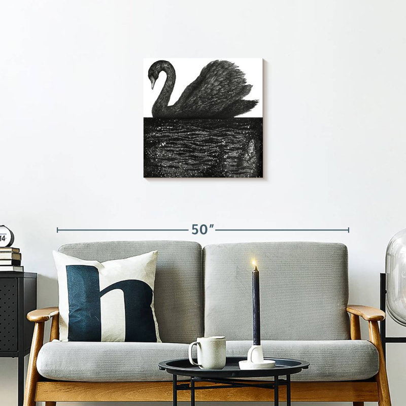 Brampt Black Swan Reflection, 20" H x 20" W