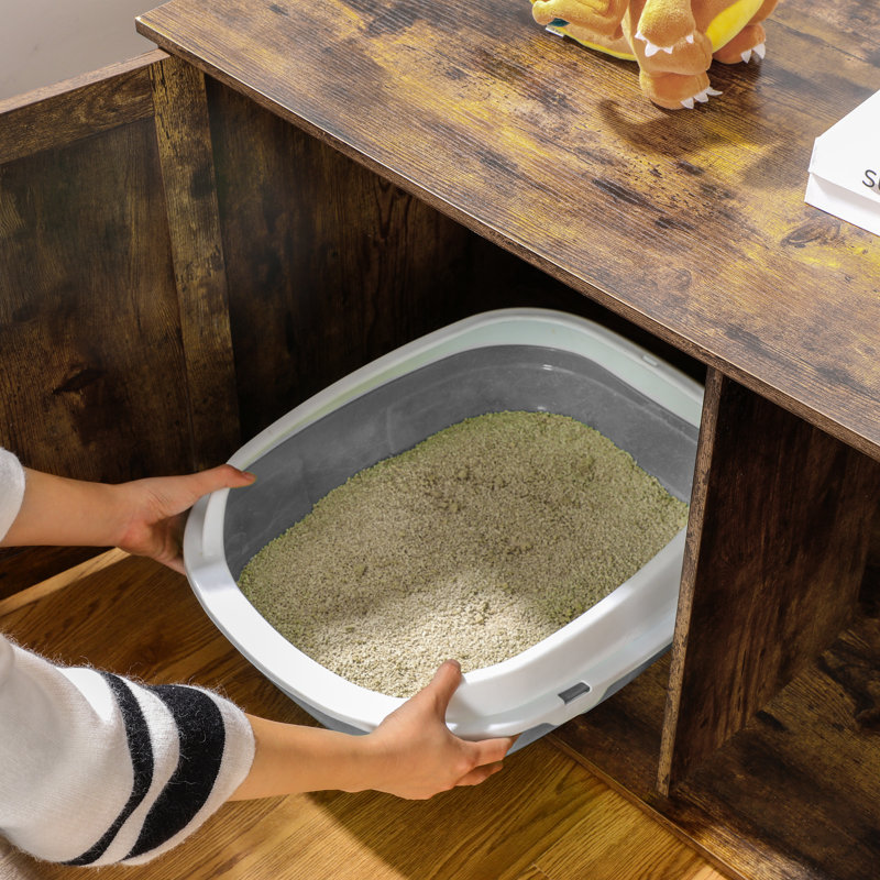 Litter Box Enclosure, Rustic Brown