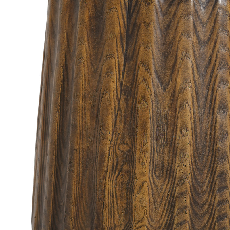 Table d'appoint à texture rustique, 16,3 po de hauteur, finition brune, pour la décoration intérieure et extérieure avec arbre, patio, jardin