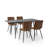 Modern Minimalist Extendable Dining Table Set （1Table and 4 Chairs）-95947539