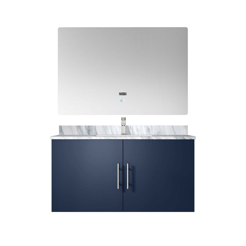 Ensemble de meuble-lavabo avec robinet et miroir DEL, Marine, 36"