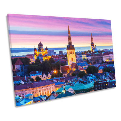Tallinn Estonia Skyline - Wrapped Canvas Print