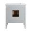 Ensemble de meuble-lavabo sur pied simple 30 po avec structure en bois massif et plateau en marbre d'ingénierie-819460300