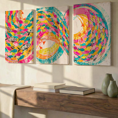 3 Pieces Exculisive Tropical Green Leaves Large Wall Art Botanical Decor, Modern Canvas Decor for Living Room, Bedroom, Office and Home, Ready to Hang