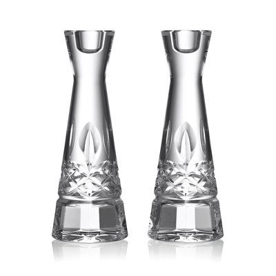 Waterford Lismore Round Candlestick 6in, Set of 2