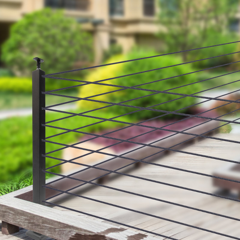 36'' H x 2'' W Black Metal Porch And Stair Railings