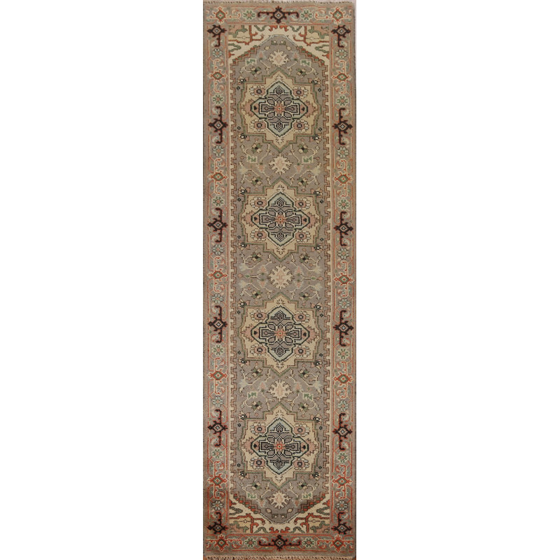 One-of-a-Kind 2'7" X 10' New Age Runner Wool Area Rug in