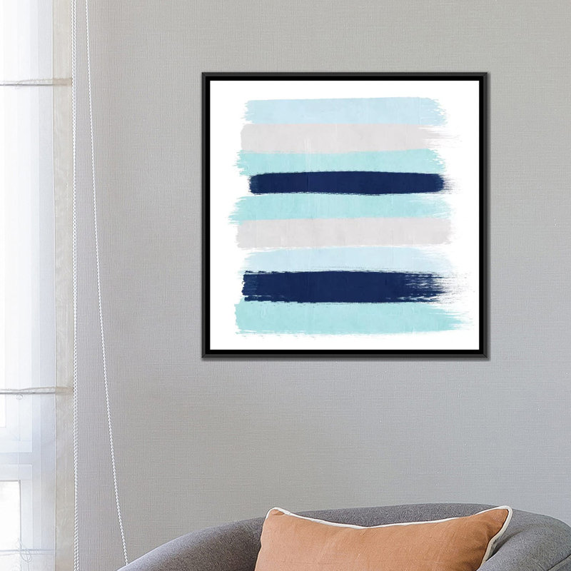 « riley rayures », reproduction sur toile, H 26 po x l 26 po x P 1,5 po, Toile avec cadre noir