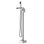 Robinet de baignoire avec douche à main, robinet de baignoire fixé au sol avec robinet mélangeur haut débit, système de robinet de douche sur pied, robinet carré à cascade avec placage chromé FF018