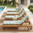 Acacia Wood Chaise Lounge With 1.57-Inch Leaf Coconut 2-Fold Cushion Set, 4-Position Adjustable With Flat Side Surface-888139946