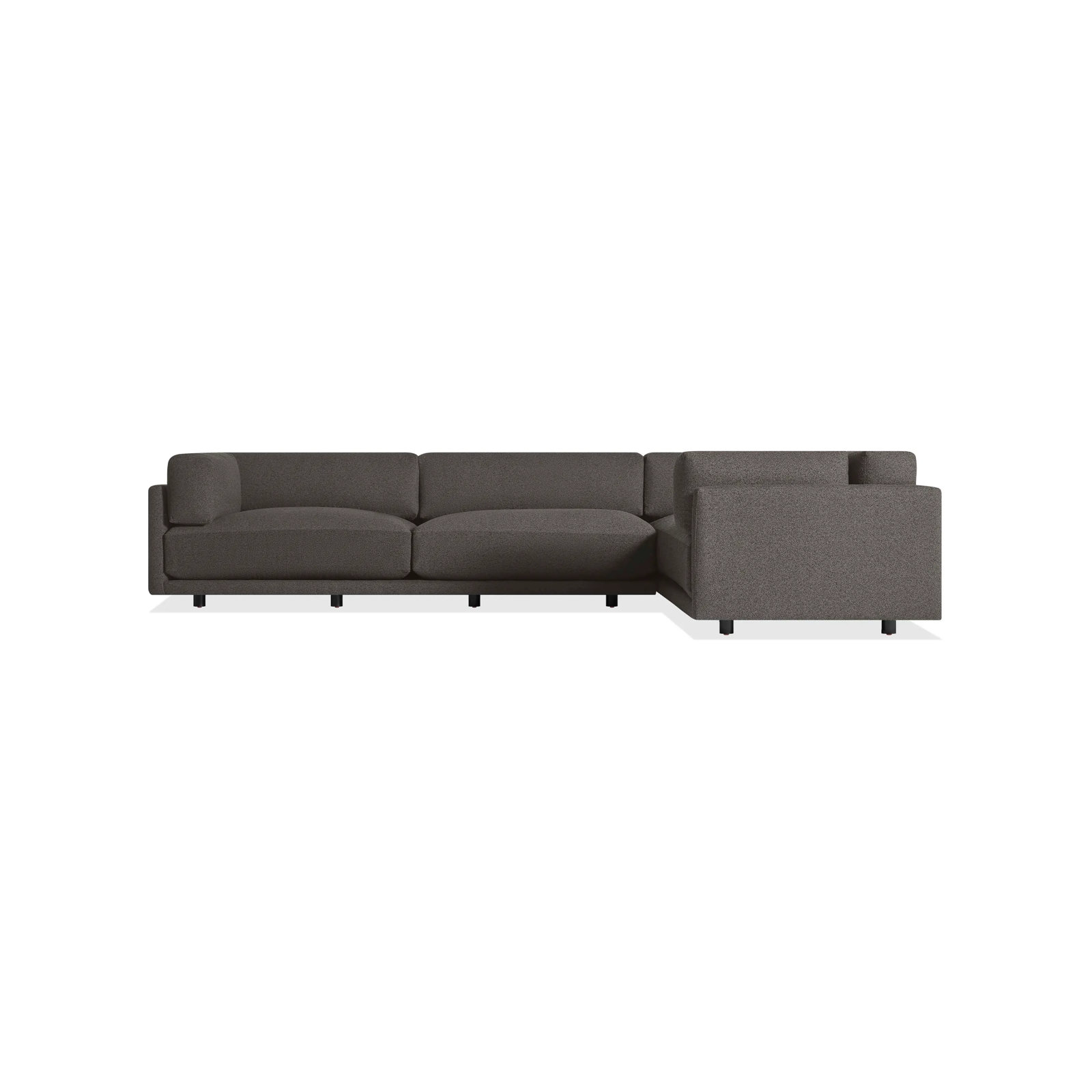 Sunday Upholstered L-Sectional, Left Hand Facing, Kelso Charcoal 100% Polyester