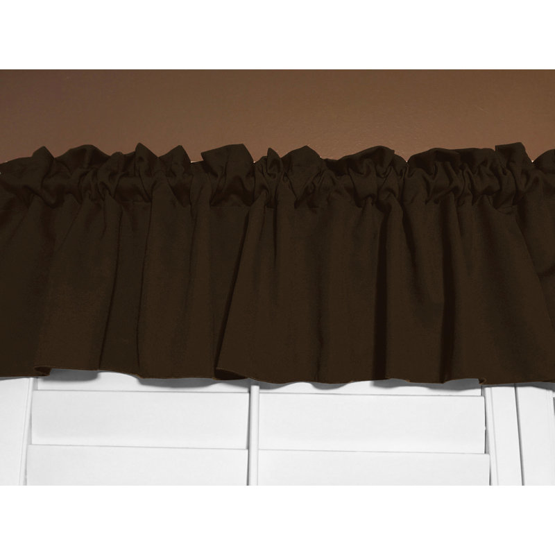 Pastorella Tailored Window Valance, 58" W x 14" L, Chocolate Brown