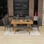Ensemble de table de salle à manger 6 pièces avec table à tréteaux extensible, chaises rembourrées, banc et rallonge amovible-129444129