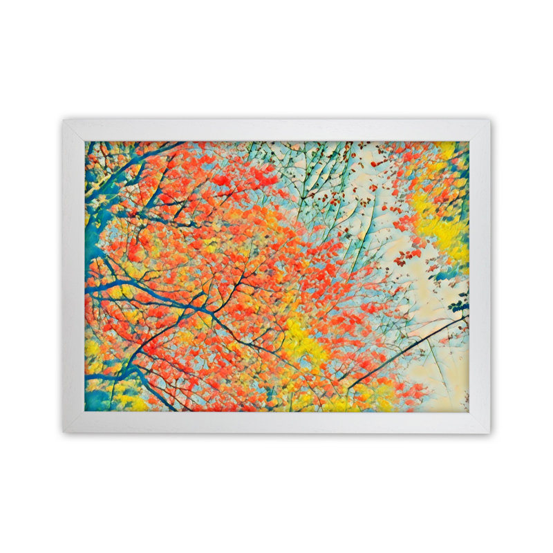 Autumn Is Here - Print on Canvas, 25cm H x 34cm W x 3cm D, White Framed